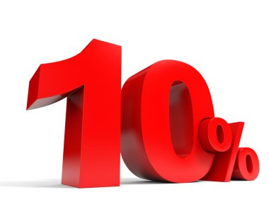 Kırmızı on yüzde. yüzde 10 indirim.