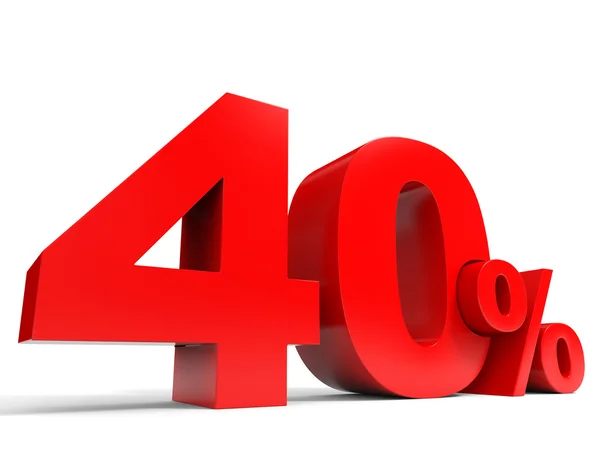 Red forty percent off. Discount 40 percent. — Stock Photo, Image