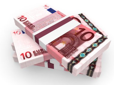 Avro banknotları yığını.