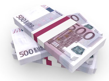 Avro banknotları yığını.