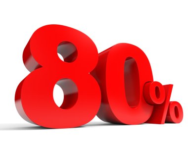 Kırmızı seksen yüzde. yüzde 80 indirimli.