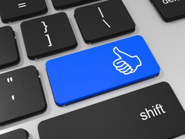 dizüstü bilgisayarın klavyesinde simge tuşu gibi. Sosyal kavramı.