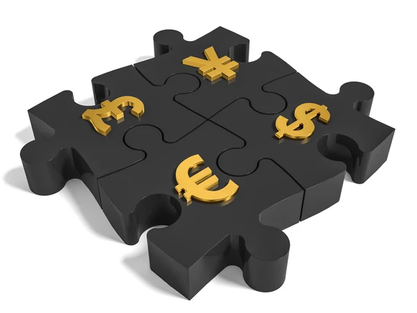 Concetto di valuta Puzzle . — Foto Stock