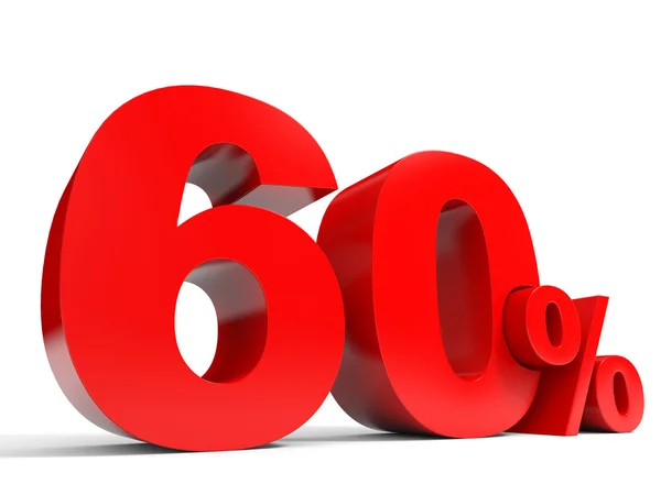 Red sixty percent off. Discount 60 percent. — Stock Photo, Image