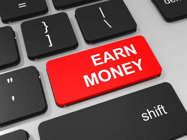 Earn money key on keyboard of laptop computer. — Stock Photo, Image