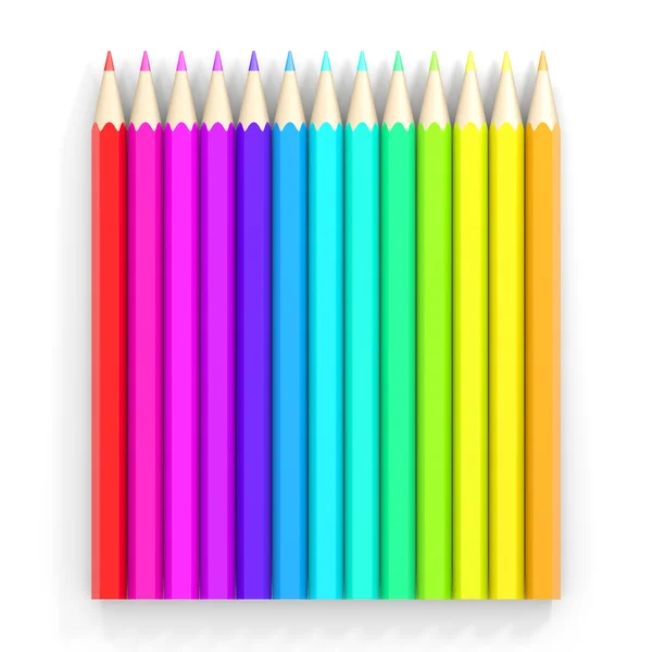 Row of coloured pencils. — Stock Photo, Image