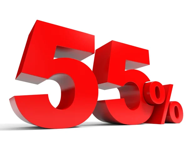 Red fifty five percent off. Discount 55 percent. — Stock Photo, Image