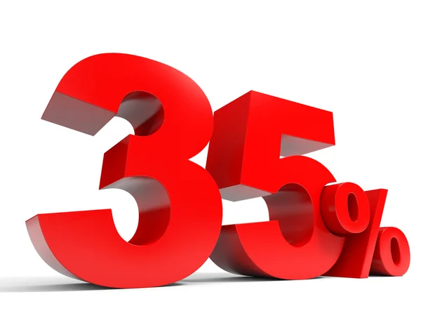 Red thirty five percent off. Discount 35 percent. — Stock Photo, Image