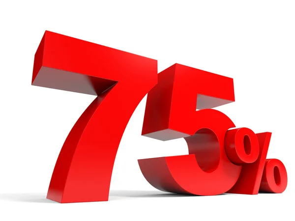 Red seventy five percent off. Discount 75 percent. — Stock Photo, Image