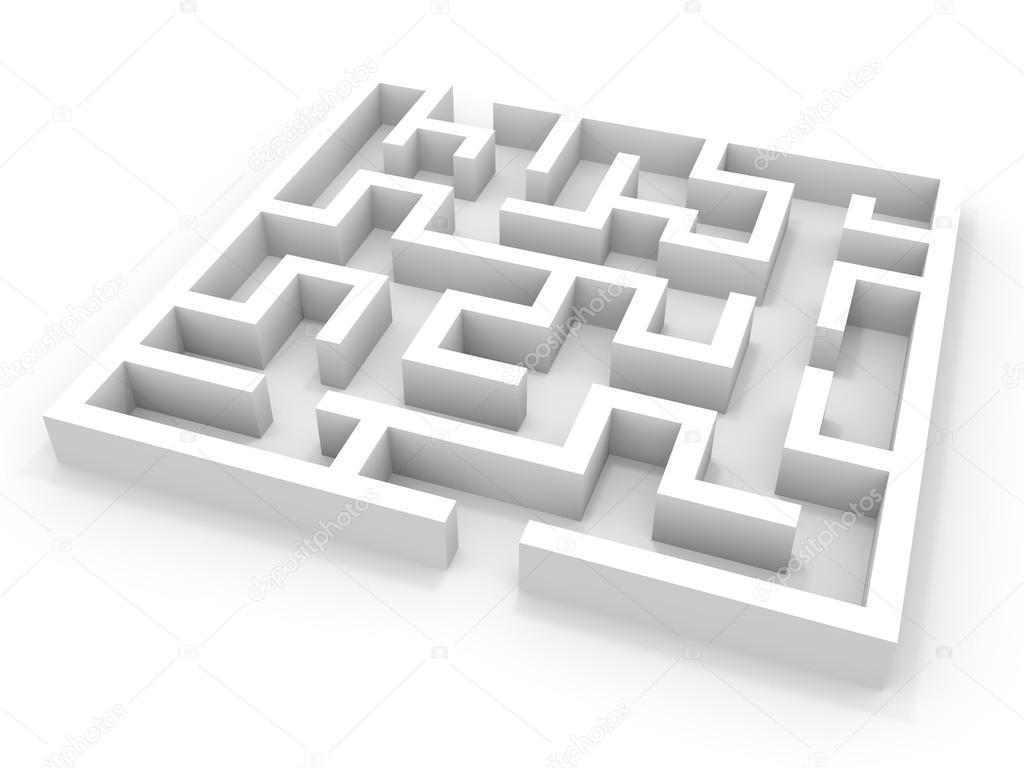 White square maze.