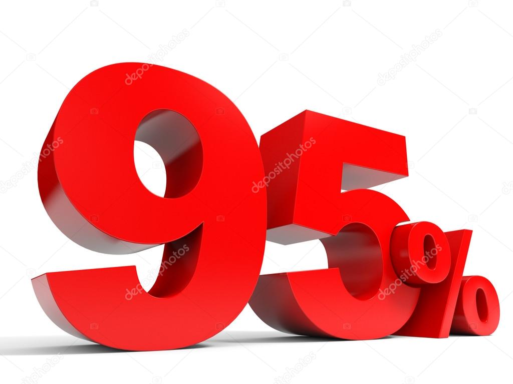 Red ninety five percent off. Discount 95 percent.