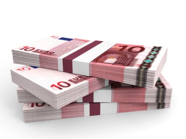 Avro banknotları yığını.