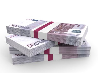 Avro banknotları yığını.