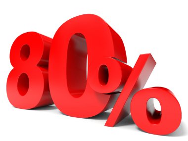 Kırmızı seksen yüzde. yüzde 80 indirimli.