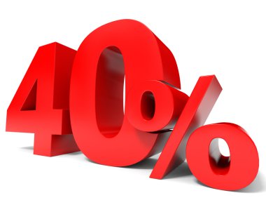 Red forty percent off. Discount 40 percent. clipart