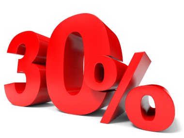 Kırmızı otuz yüzde. yüzde 30 indirim.