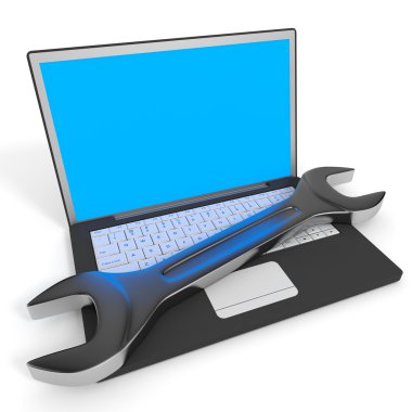 dizüstü bilgisayar ve teknik destek.