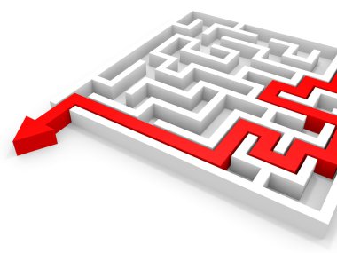 ok labirenti gidiyor. doğru çözüm kavramı