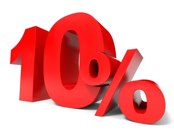 Red ten percent off. Discount 10 percent. — Stock Photo, Image