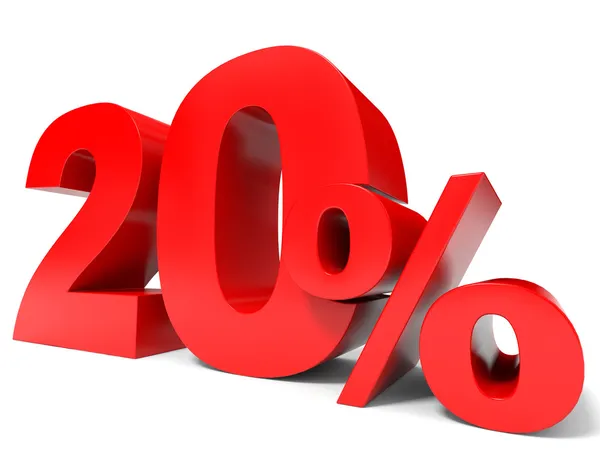 Rot zwanzig Prozent Rabatt. 20 Prozent Rabatt. — Stockfoto