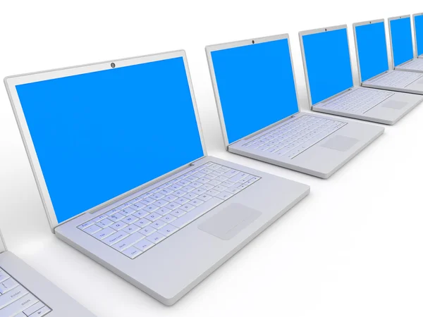 Row of laptops. — Stock Photo, Image