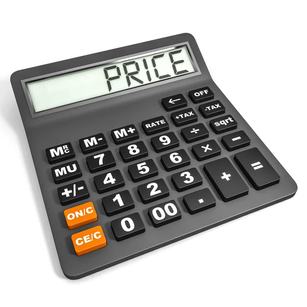Калькулятор с ценой на дисплее . — стоковое фото