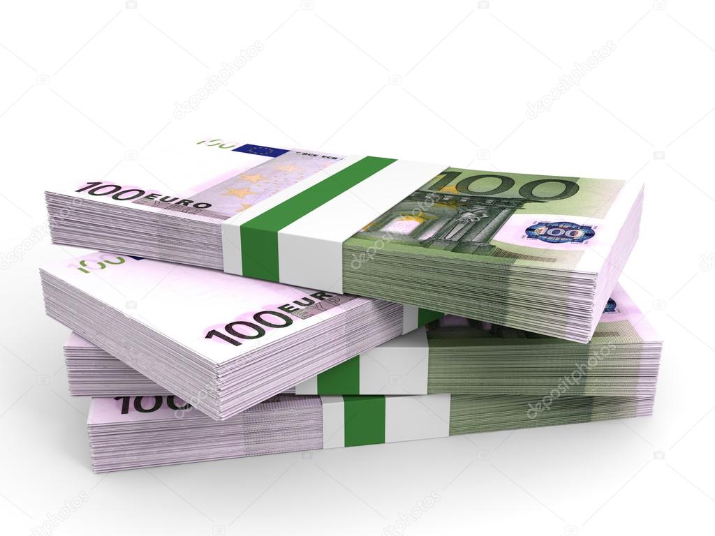 Stack of EURO banknotes.