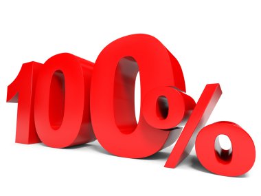 kırmızı yüz yüzde. yüzde 100 indirim.