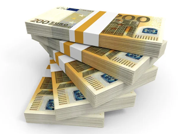 Стопка банкнот евро. — стоковое фото