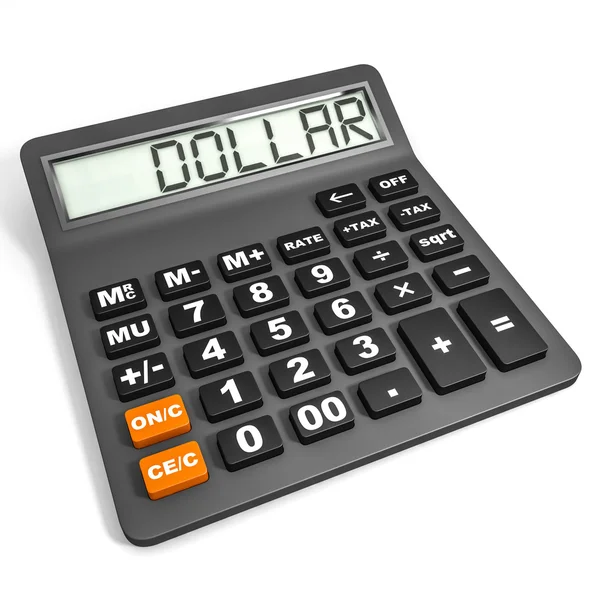 Calculadora con DOLLAR en pantalla . —  Fotos de Stock