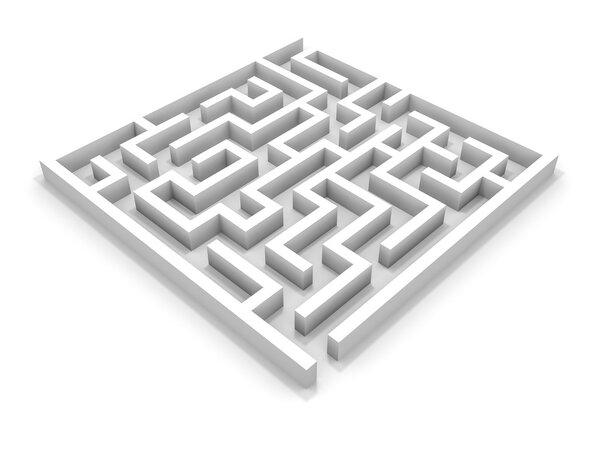 White square maze.