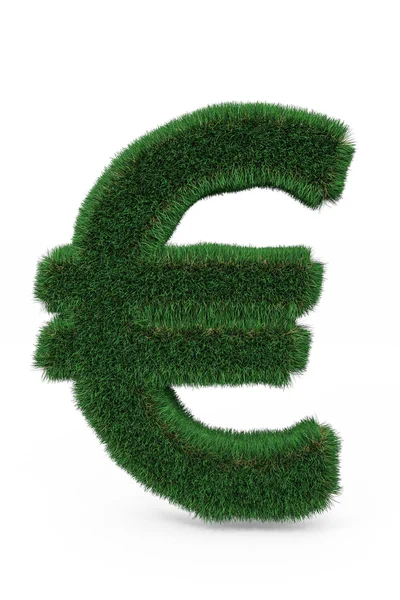 Grama verde sinal euro . — Fotografia de Stock