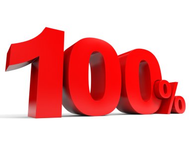 kırmızı yüz yüzde. yüzde 100 indirim..