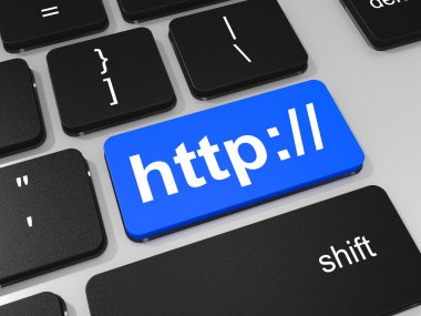 Http anahtar üstünde dizüstü bilgisayarın klavye.