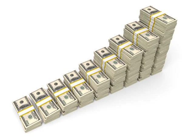 Money stacks graph. — Stock Photo, Image