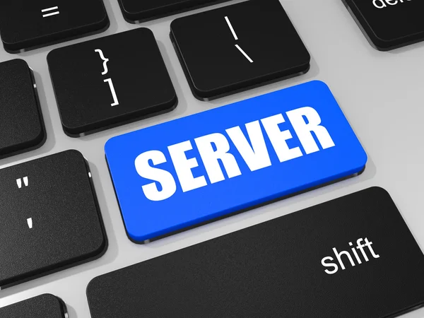 Server-toets op het toetsenbord van de laptopcomputer. — Stockfoto