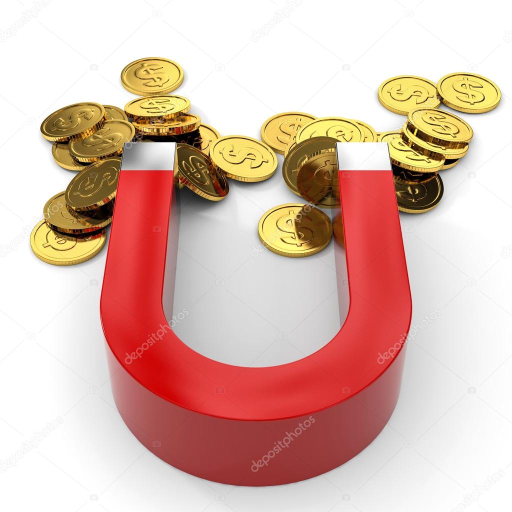 Magnet with coins.