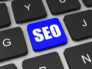 dizüstü bilgisayarın klavyesinde SEO anahtar.