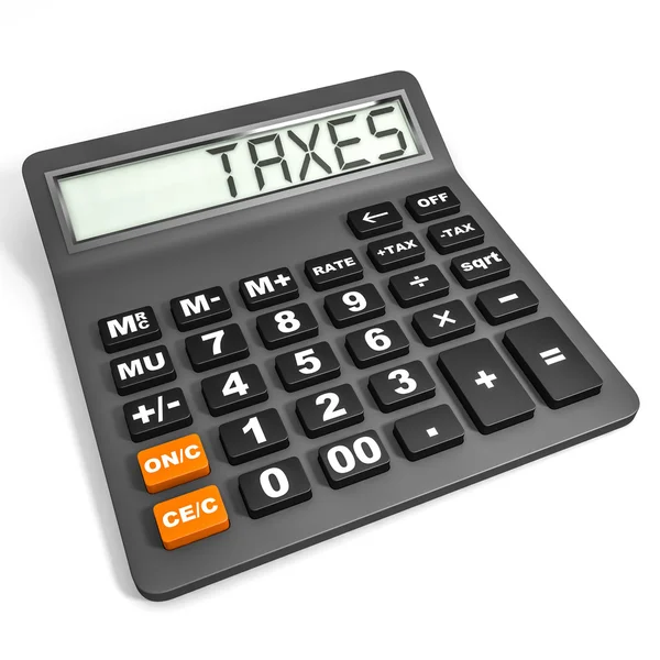 Calculator met belastingen op display. — Stockfoto
