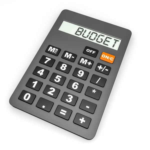 Calculatrice avec BUDGET à l'écran . — Photo