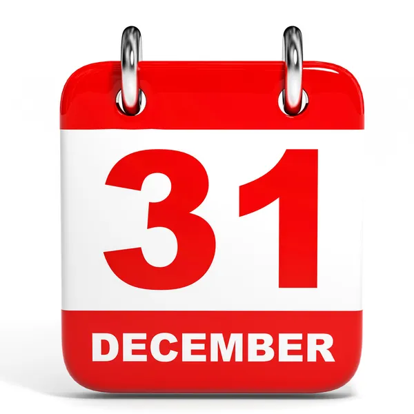 Calendar on white background. 31 December. — Stock Photo, Image
