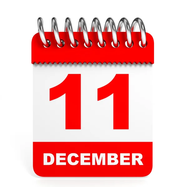 白色背景上的日历。12 月 11 日. — 图库照片