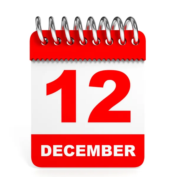 Calendar on white background. 12 December. — Stock Photo, Image