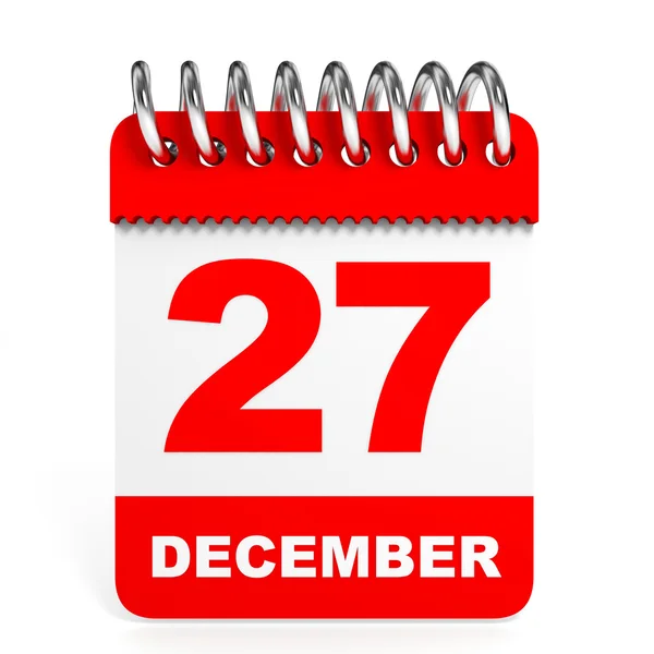Ημερολόγιο σε άσπρο φόντο. 27 Δεκεμβρίου. — Φωτογραφία Αρχείου