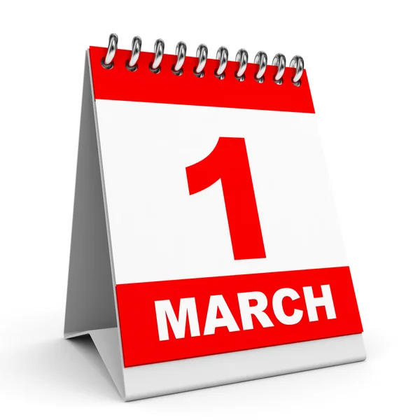 Calendario. 1 de marzo . —  Fotos de Stock