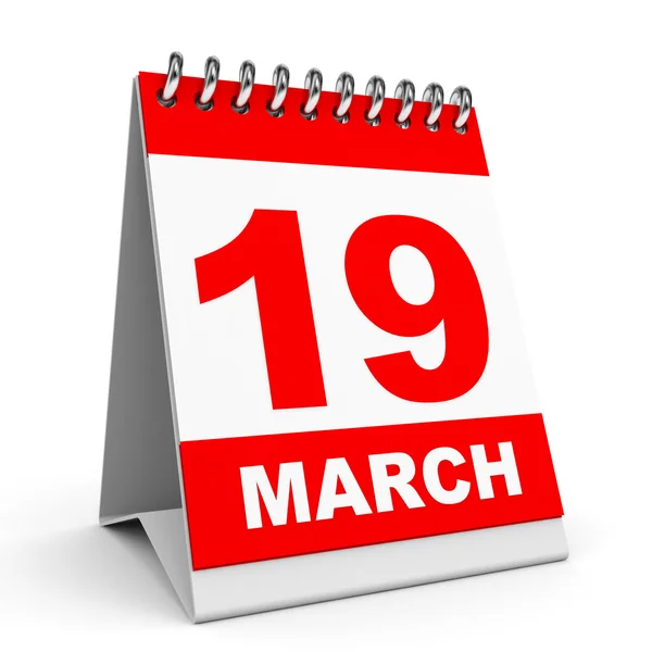 Calendario. 19 marzo . — Foto Stock