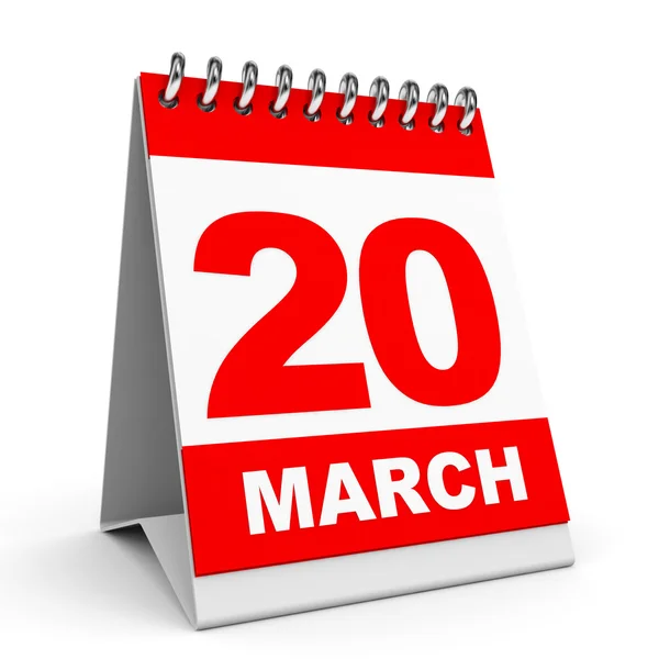 Calendario. 20 marzo . — Foto Stock