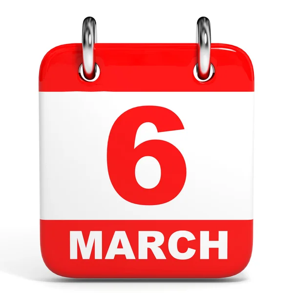 Calendar. 6 March. — Stock Photo, Image