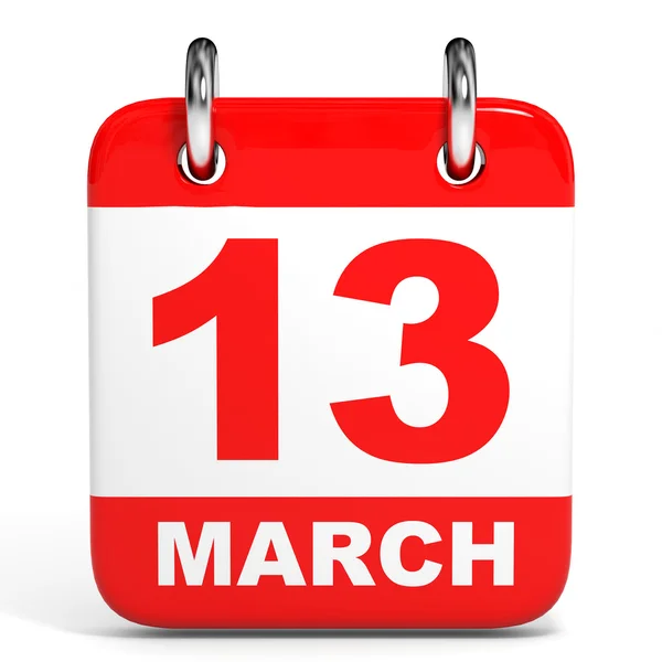 Calendar. 13 March. — Stock Photo, Image