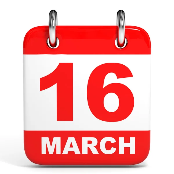 Calendar. 16 March. — Stock Photo, Image